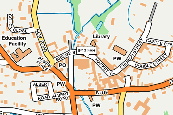 IP13 9AH map - OS OpenMap – Local (Ordnance Survey)