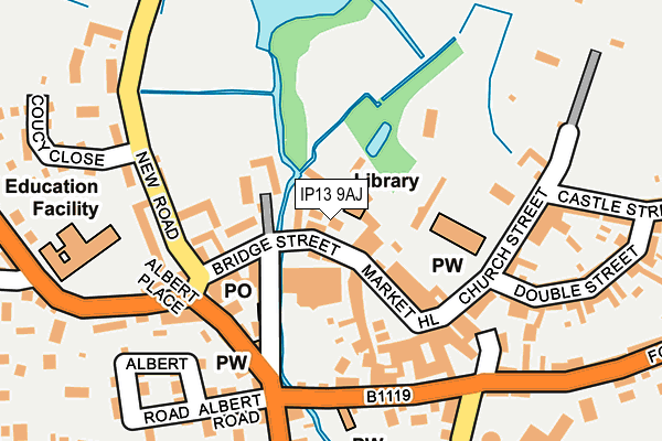 IP13 9AJ map - OS OpenMap – Local (Ordnance Survey)