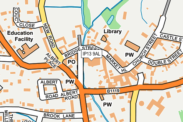 IP13 9AL map - OS OpenMap – Local (Ordnance Survey)