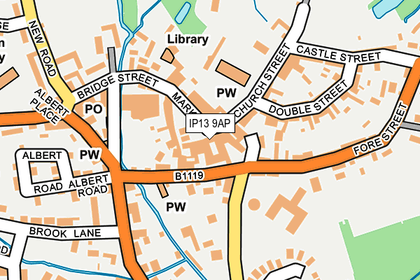IP13 9AP map - OS OpenMap – Local (Ordnance Survey)