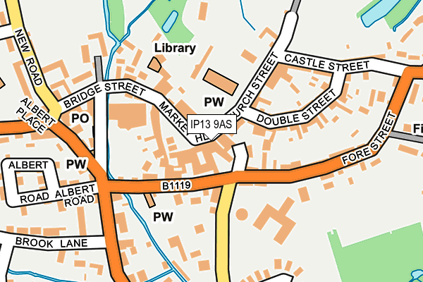 IP13 9AS map - OS OpenMap – Local (Ordnance Survey)