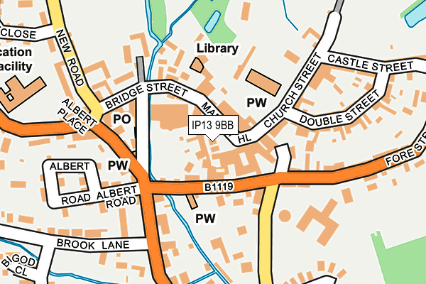 IP13 9BB map - OS OpenMap – Local (Ordnance Survey)