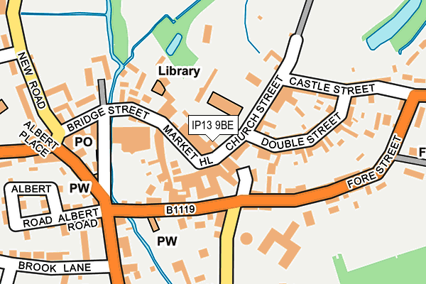 IP13 9BE map - OS OpenMap – Local (Ordnance Survey)