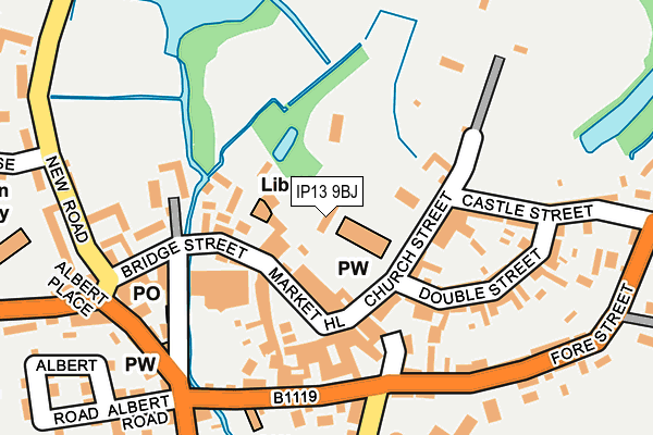 IP13 9BJ map - OS OpenMap – Local (Ordnance Survey)