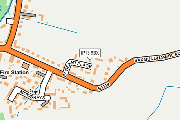 IP13 9BX map - OS OpenMap – Local (Ordnance Survey)