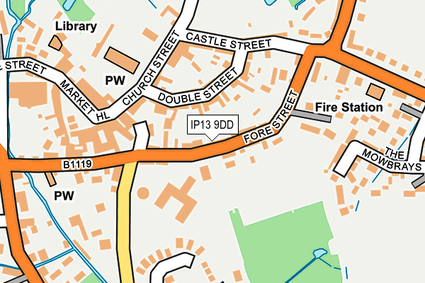 IP13 9DD map - OS OpenMap – Local (Ordnance Survey)