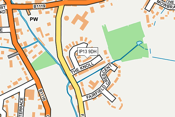 IP13 9DH map - OS OpenMap – Local (Ordnance Survey)