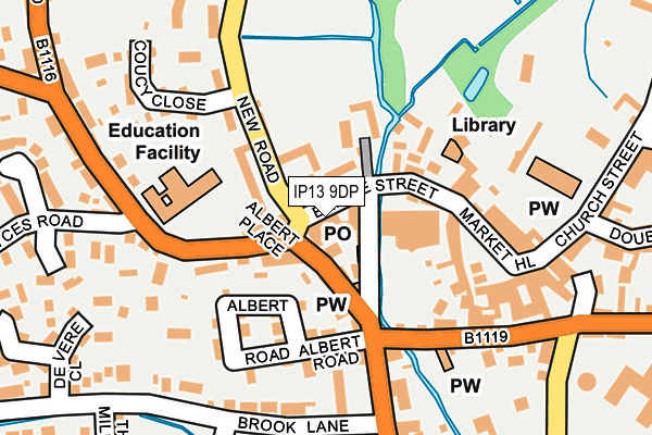 IP13 9DP map - OS OpenMap – Local (Ordnance Survey)