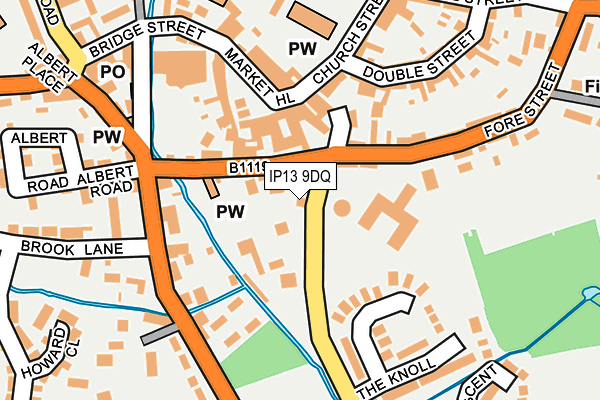 IP13 9DQ map - OS OpenMap – Local (Ordnance Survey)