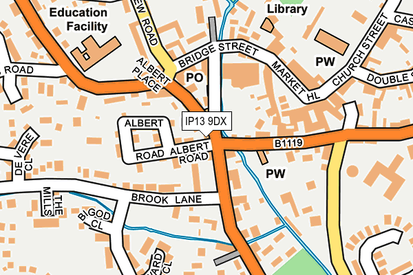 IP13 9DX map - OS OpenMap – Local (Ordnance Survey)