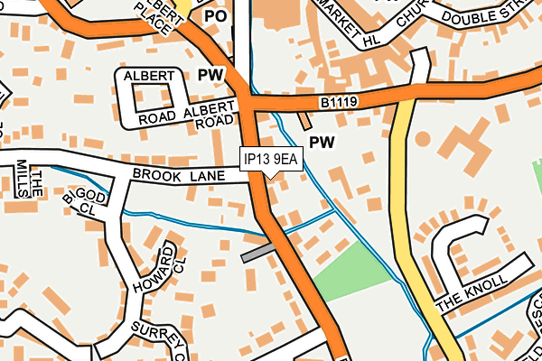 IP13 9EA map - OS OpenMap – Local (Ordnance Survey)