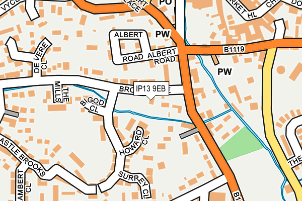 IP13 9EB map - OS OpenMap – Local (Ordnance Survey)