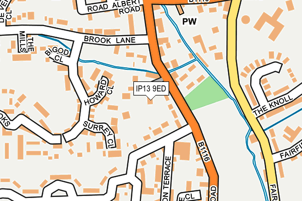 IP13 9ED map - OS OpenMap – Local (Ordnance Survey)