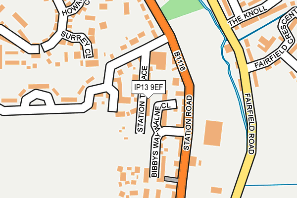 IP13 9EF map - OS OpenMap – Local (Ordnance Survey)