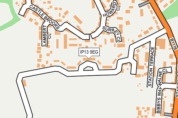 IP13 9EG map - OS OpenMap – Local (Ordnance Survey)