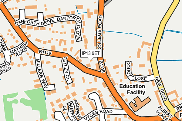 IP13 9ET map - OS OpenMap – Local (Ordnance Survey)