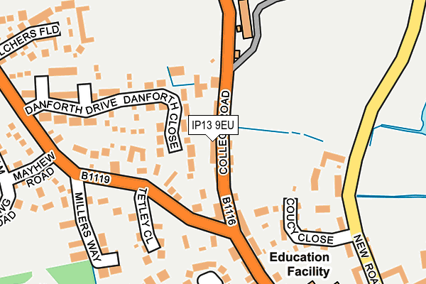 IP13 9EU map - OS OpenMap – Local (Ordnance Survey)