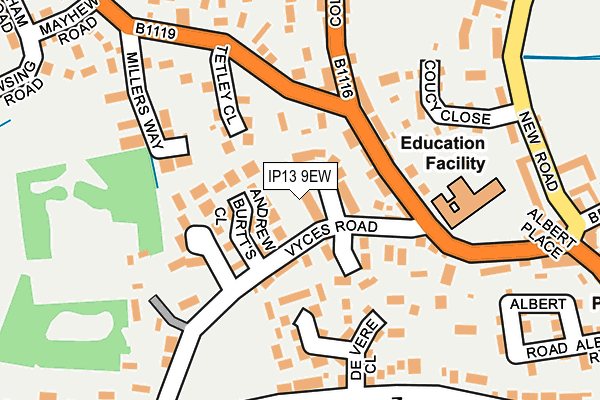 IP13 9EW map - OS OpenMap – Local (Ordnance Survey)