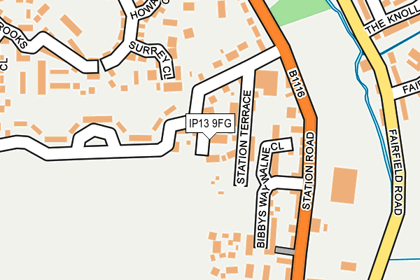 IP13 9FG map - OS OpenMap – Local (Ordnance Survey)