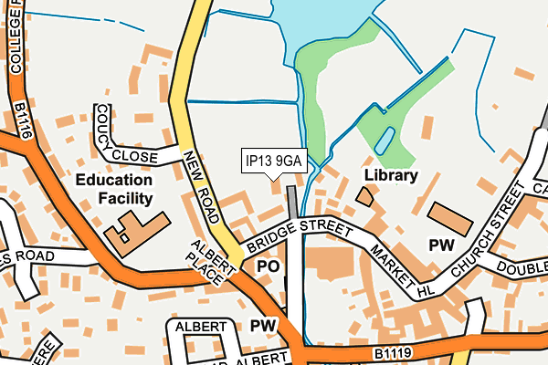 IP13 9GA map - OS OpenMap – Local (Ordnance Survey)