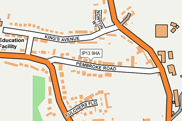 IP13 9HA map - OS OpenMap – Local (Ordnance Survey)