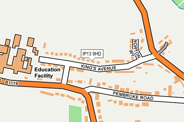 IP13 9HD map - OS OpenMap – Local (Ordnance Survey)