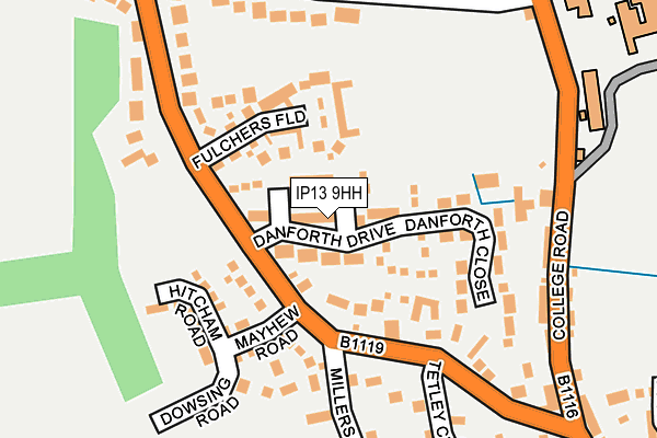 IP13 9HH map - OS OpenMap – Local (Ordnance Survey)