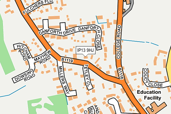 IP13 9HJ map - OS OpenMap – Local (Ordnance Survey)