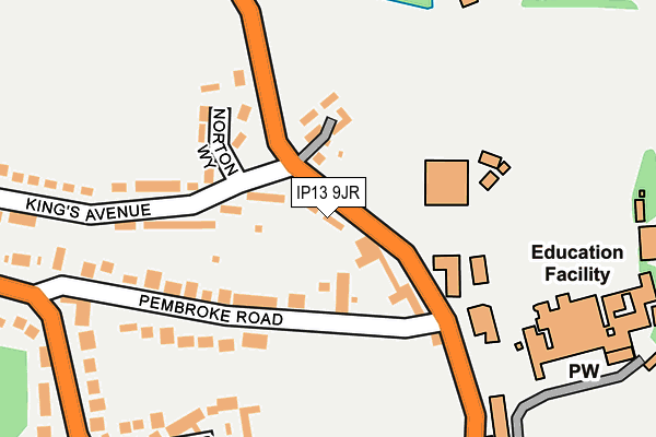 IP13 9JR map - OS OpenMap – Local (Ordnance Survey)
