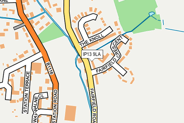 IP13 9LA map - OS OpenMap – Local (Ordnance Survey)