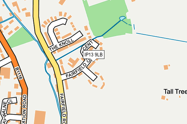 IP13 9LB map - OS OpenMap – Local (Ordnance Survey)