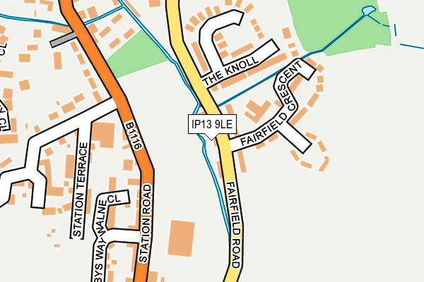 IP13 9LE map - OS OpenMap – Local (Ordnance Survey)