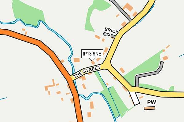 IP13 9NE map - OS OpenMap – Local (Ordnance Survey)