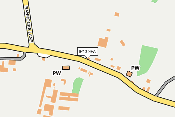 IP13 9PA map - OS OpenMap – Local (Ordnance Survey)