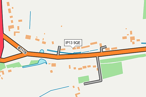 IP13 9QE map - OS OpenMap – Local (Ordnance Survey)