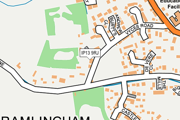 IP13 9RJ map - OS OpenMap – Local (Ordnance Survey)