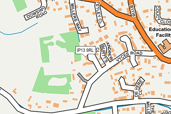 IP13 9RL map - OS OpenMap – Local (Ordnance Survey)