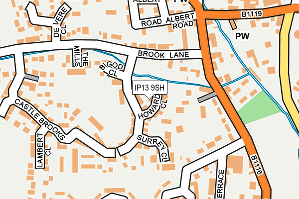 IP13 9SH map - OS OpenMap – Local (Ordnance Survey)