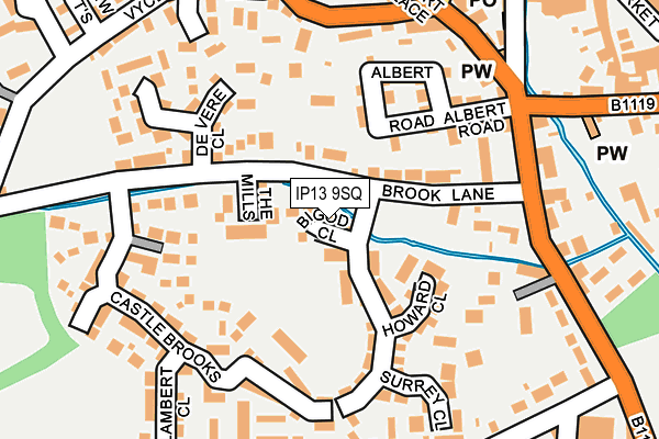 IP13 9SQ map - OS OpenMap – Local (Ordnance Survey)