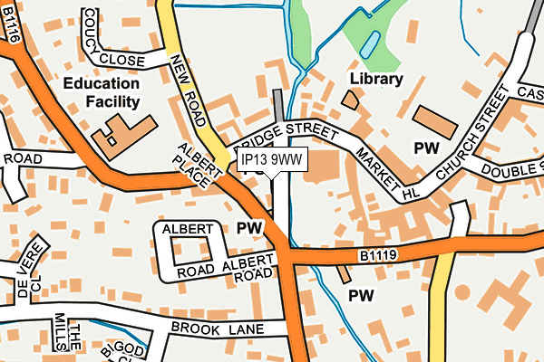 IP13 9WW map - OS OpenMap – Local (Ordnance Survey)