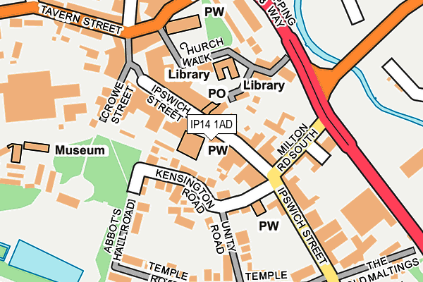 IP14 1AD map - OS OpenMap – Local (Ordnance Survey)