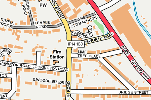 IP14 1BD map - OS OpenMap – Local (Ordnance Survey)