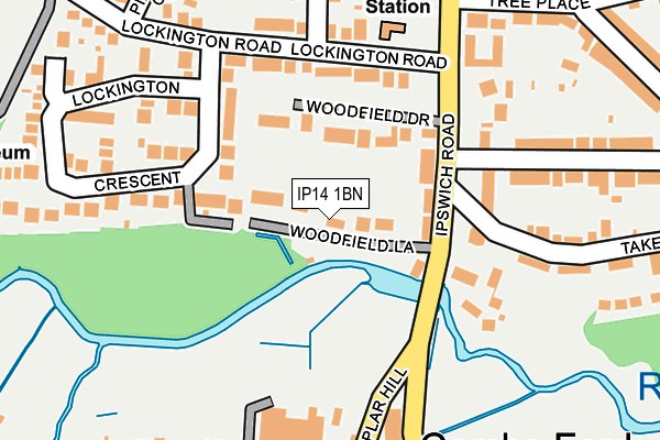 IP14 1BN map - OS OpenMap – Local (Ordnance Survey)