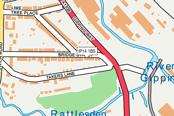 IP14 1BS map - OS OpenMap – Local (Ordnance Survey)