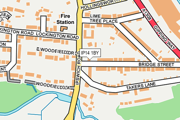 IP14 1BY map - OS OpenMap – Local (Ordnance Survey)