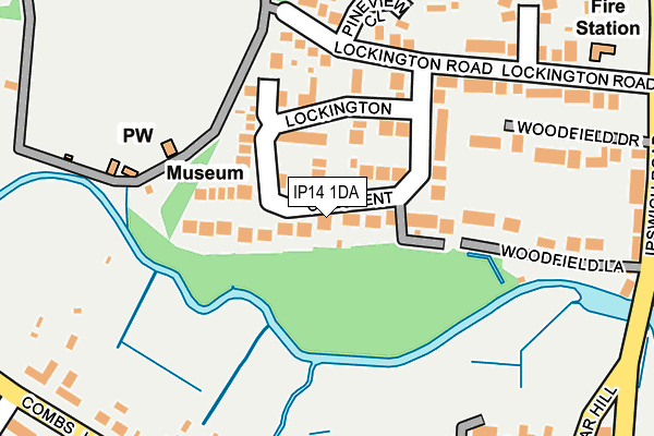 IP14 1DA map - OS OpenMap – Local (Ordnance Survey)