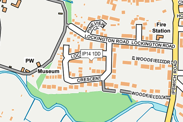 IP14 1DD map - OS OpenMap – Local (Ordnance Survey)