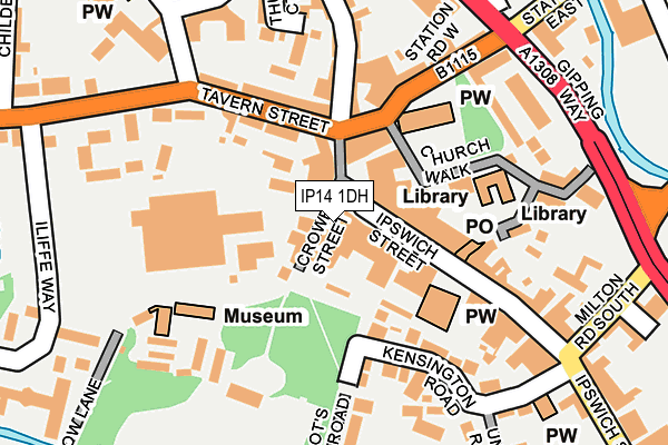 IP14 1DH map - OS OpenMap – Local (Ordnance Survey)