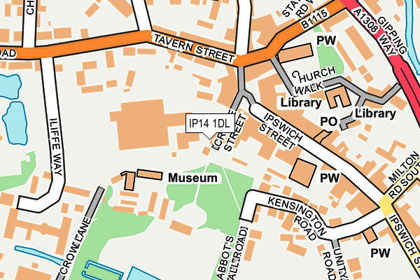IP14 1DL map - OS OpenMap – Local (Ordnance Survey)