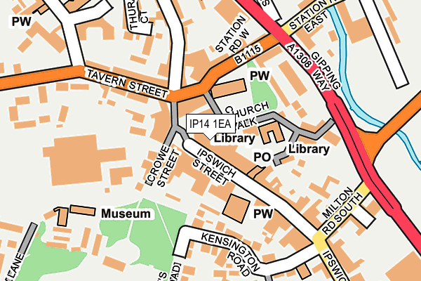 IP14 1EA map - OS OpenMap – Local (Ordnance Survey)